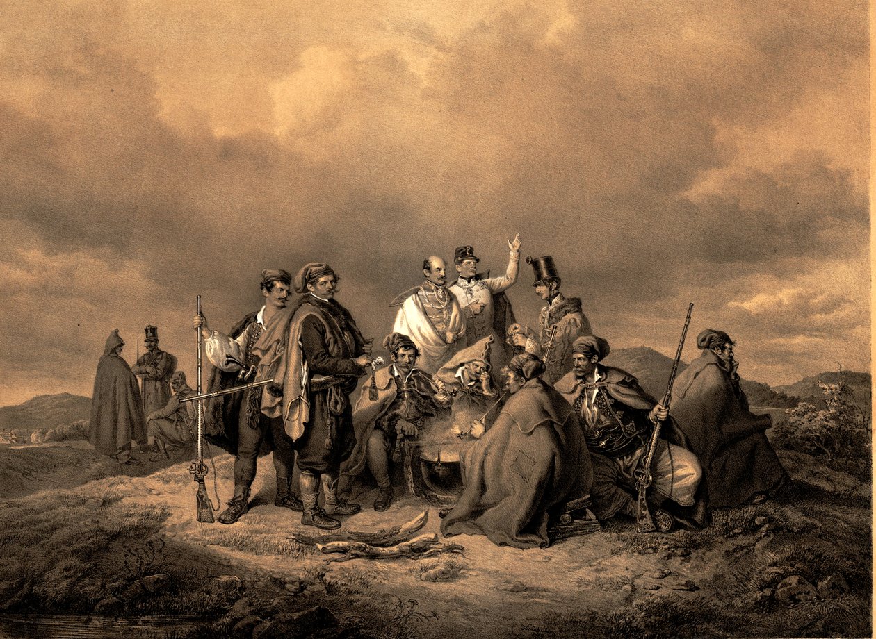 Bivouc Kriehuber Litho alkotó: Josef Kriehuber