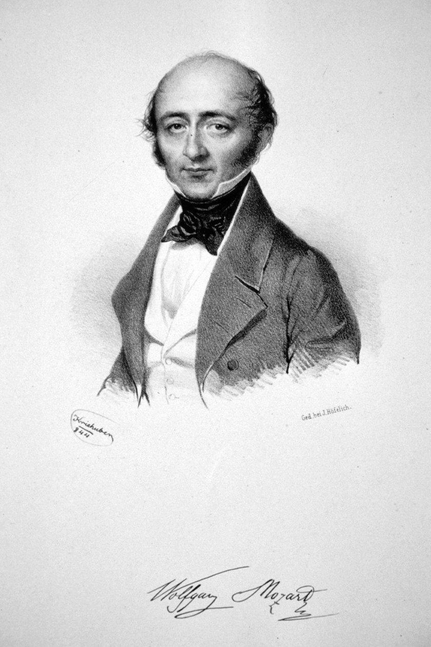 Franz Xaver Wolfgang Mozart Litho alkotó: Josef Kriehuber