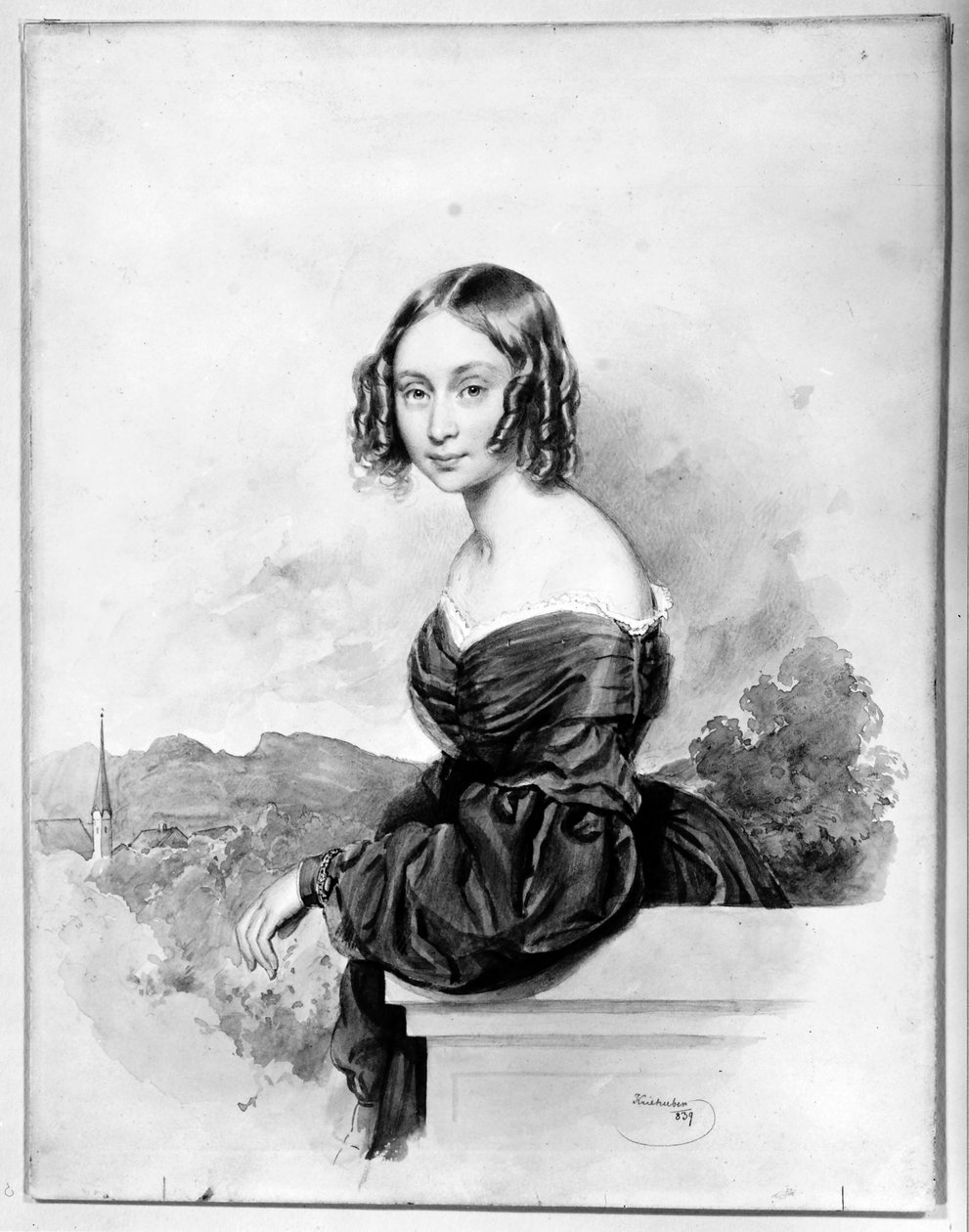 Natalia Alexandra von Buxhövden grófnő, K.G. Löwenhielm felesége alkotó: Josef Kriehuber