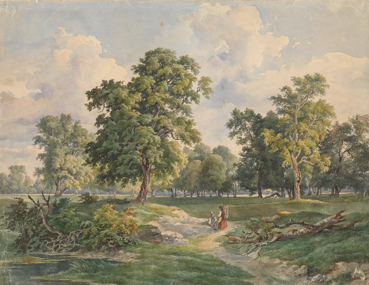 Nagy parkos táj, Laxenburg alkotó: Josef Kriehuber