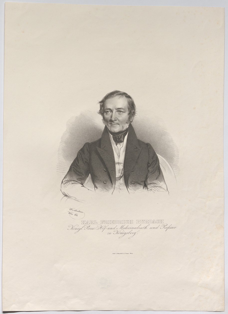 Karl Friedrich Burdach; királyi porosz udvari és egészségügyi tanácsos, valamint königsbergi professzor alkotó: Josef Kriehuber