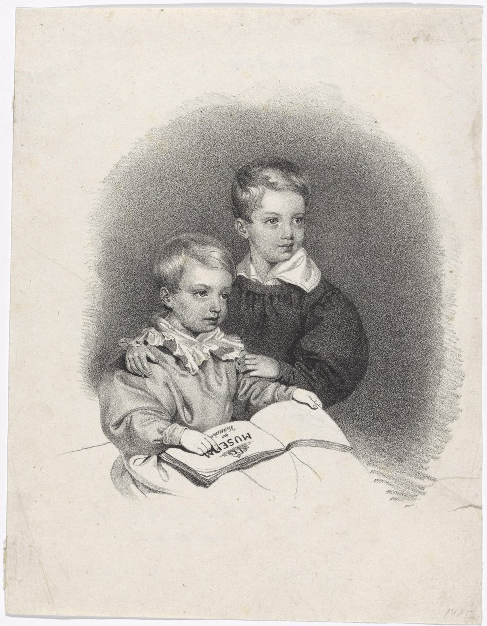 Franz Joseph trónörökös és Ferdinand Maximilian Josef főherceg gyermekkorukban alkotó: Josef Kriehuber