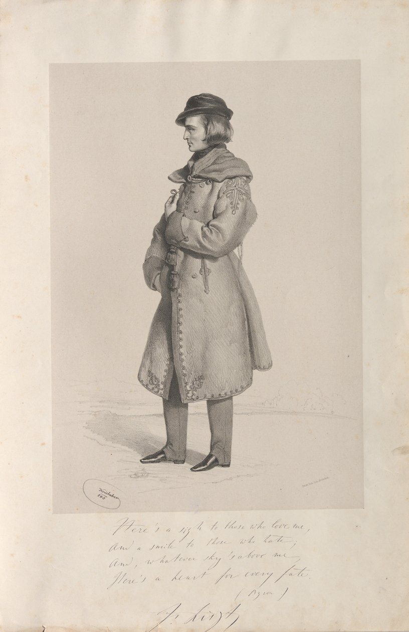 Liszt Ferenc portréja 1811-1886, 1840. alkotó: Josef Kriehuber