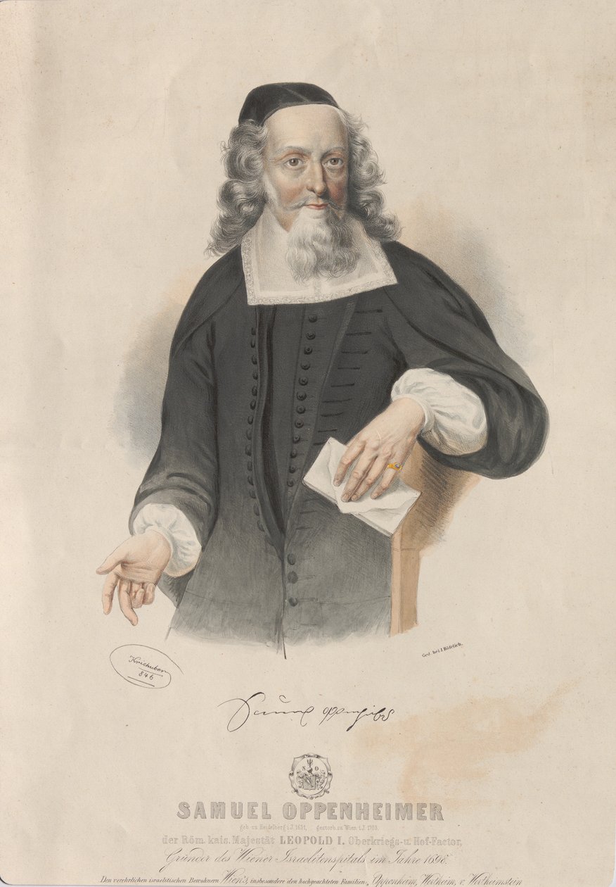 Samuel Oppenheimer portréja 1631-1703, 1846. alkotó: Josef Kriehuber