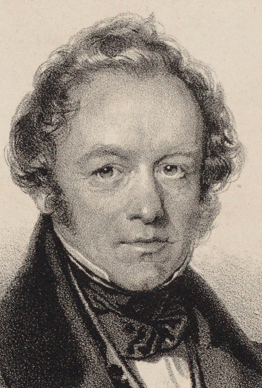 Peter Joseph von Lindpaintner zeneszerző portréja 1791-1856, c. 1830. alkotó: Josef Kriehuber
