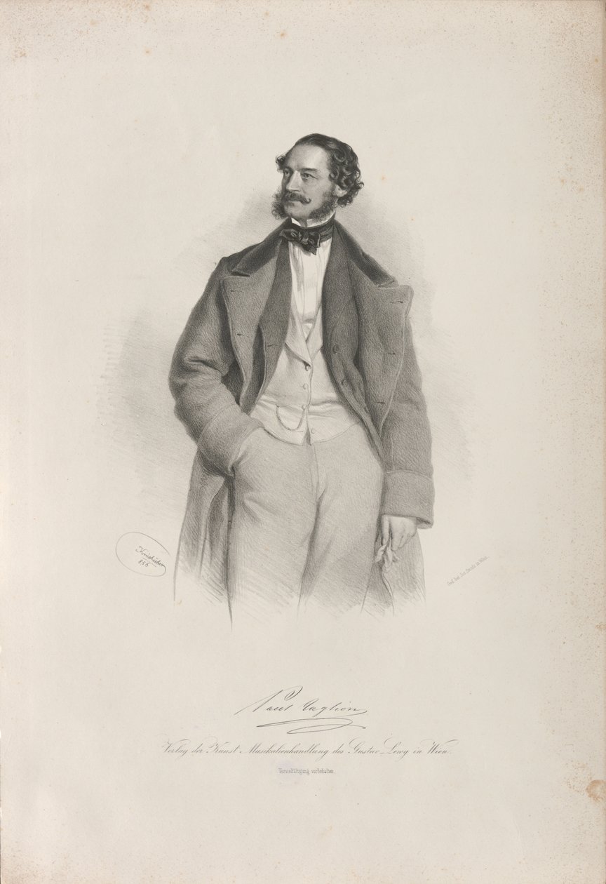 Paul Taglioni táncos, koreográfus és balettmester portréja 1808-1884, 1856. alkotó: Josef Kriehuber