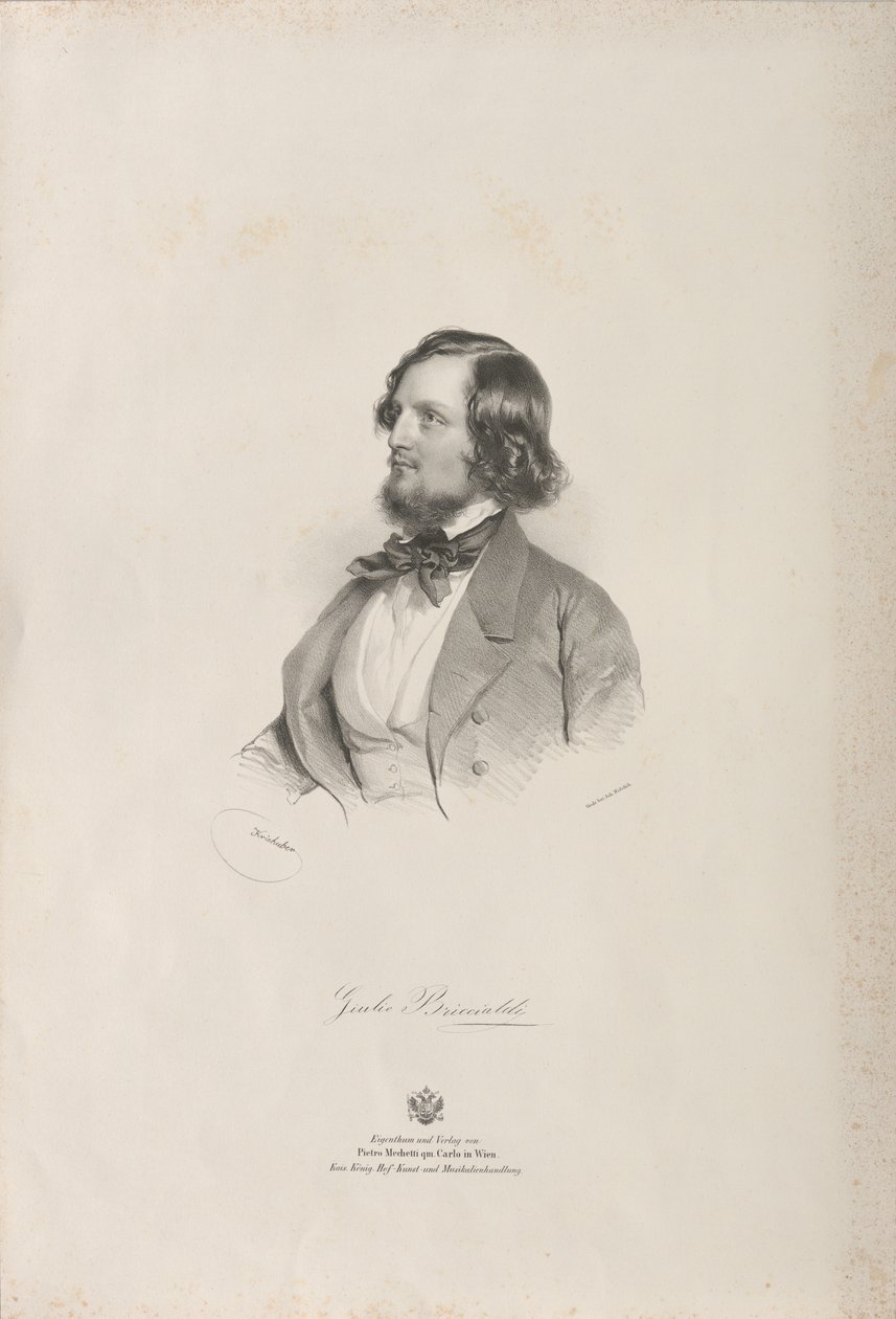 Giulio Briccialdi fuvolaművész és zeneszerző portréja 1818-1881, 1850 előtt. alkotó: Josef Kriehuber