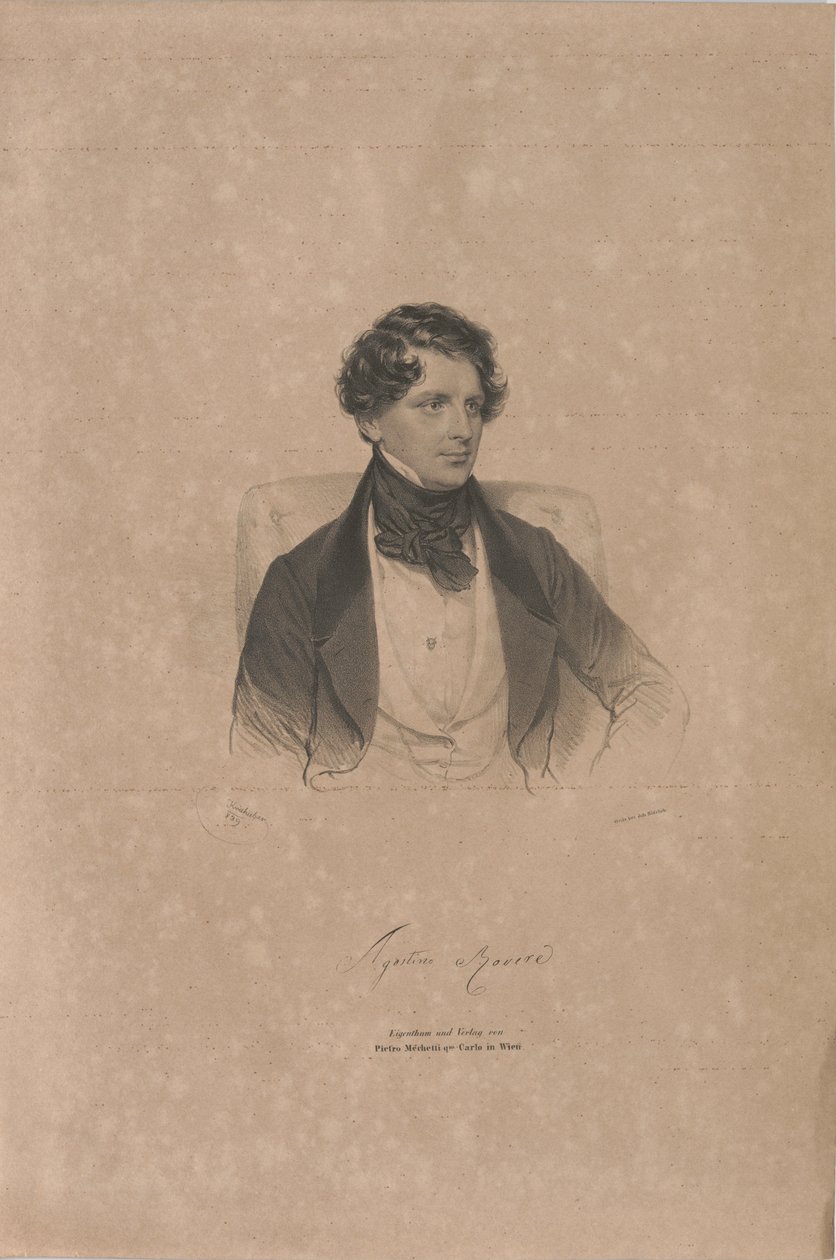 Agostino Rovere operaénekes portréja 1804-1865, 1839. alkotó: Josef Kriehuber