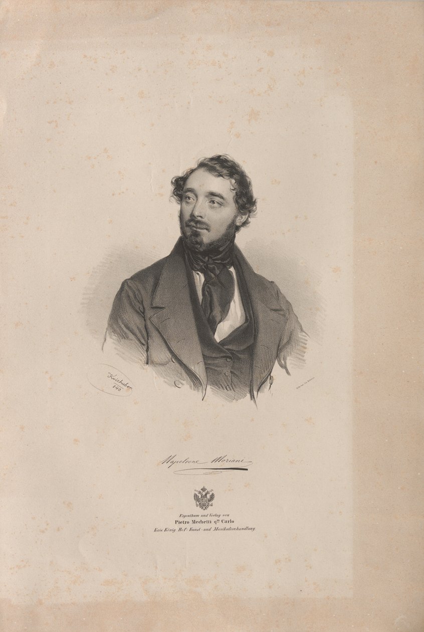 Napoleone Moriani operaénekes portréja 1808-1878, 1840. alkotó: Josef Kriehuber