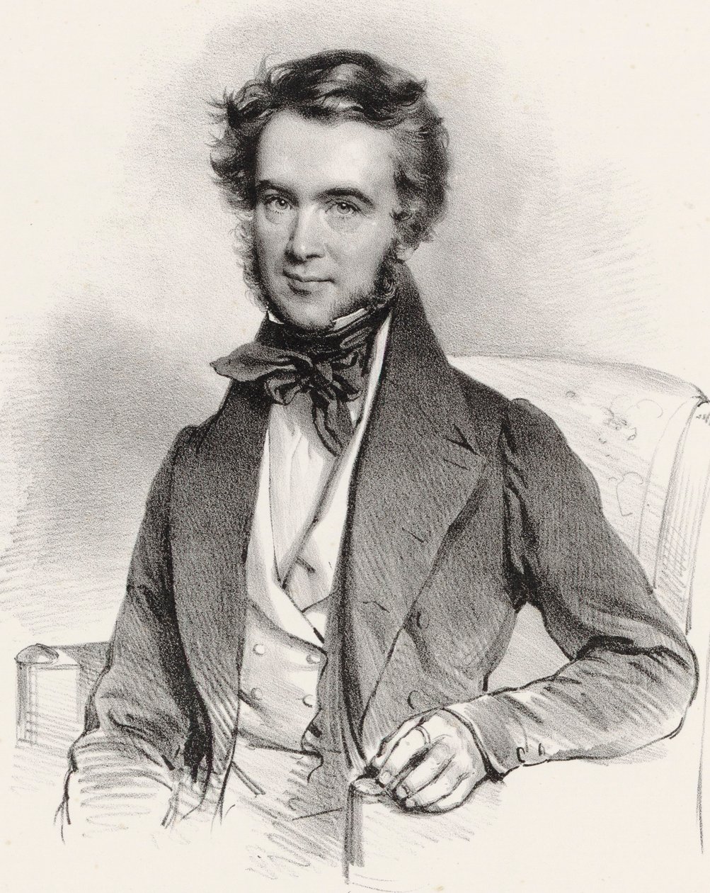 Karol Lipiski hegedűművész és zeneszerző portréja 1790-1861, 1837. alkotó: Josef Kriehuber