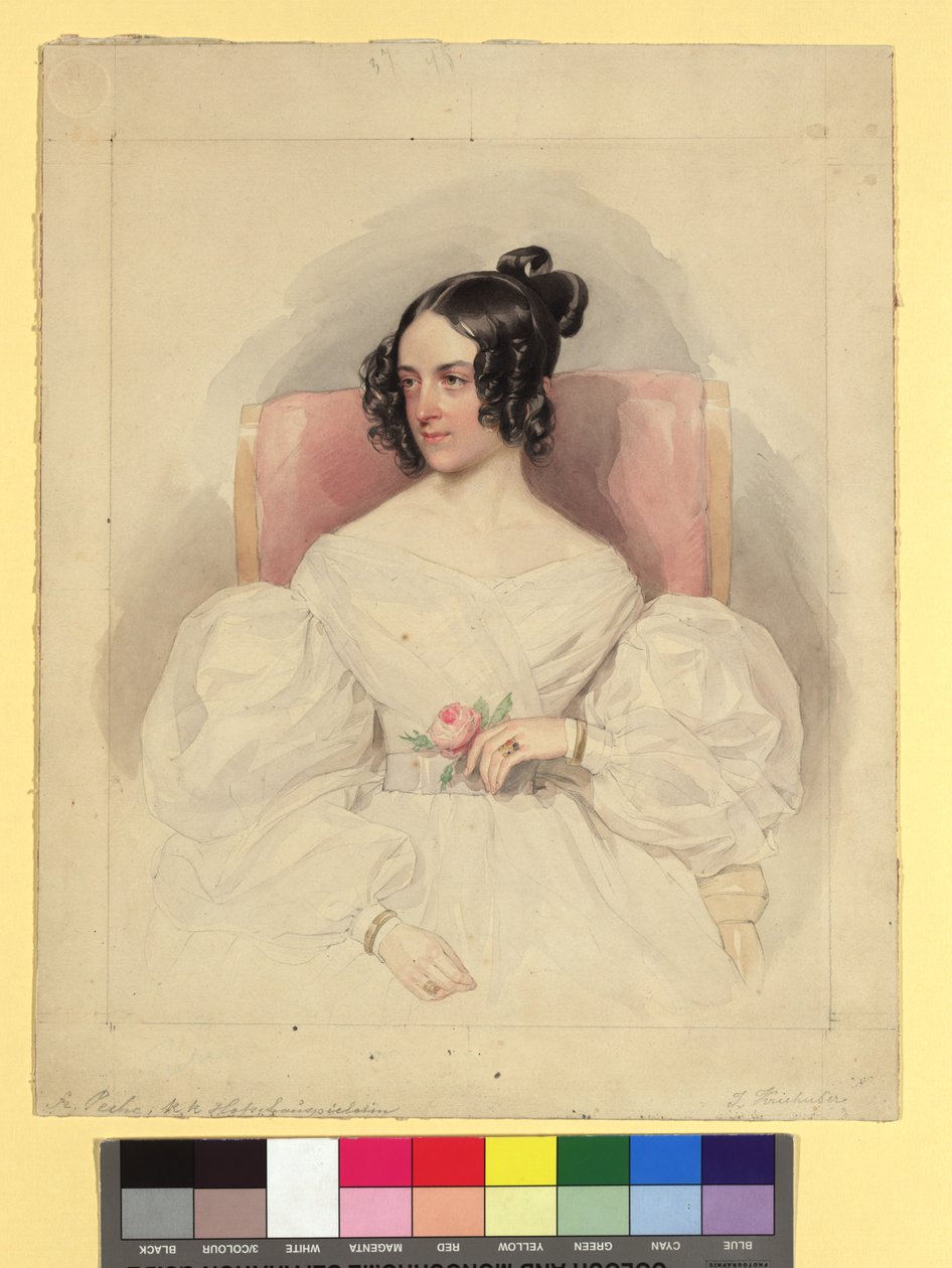 Therese Peche (1806–1882), a Burgtheater színésznője alkotó: Josef Kriehuber