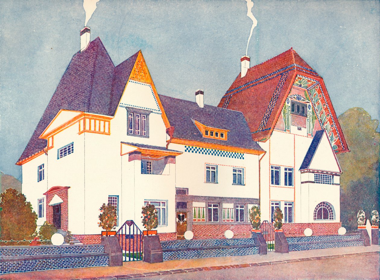 Ház Darmstadtban, Joseph Olbrich professzor által tervezett, 1900 1901-1902 alkotó: Josef Maria Olbrich