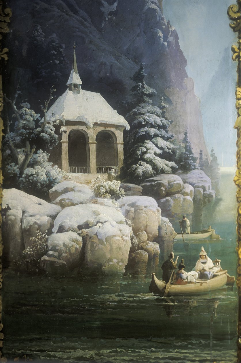 Tell kápolna Vierwaldstättersee-ben (Luzerni-tó), 1850-es évek (falfestmény) alkotó: Josef Matj Navrátil