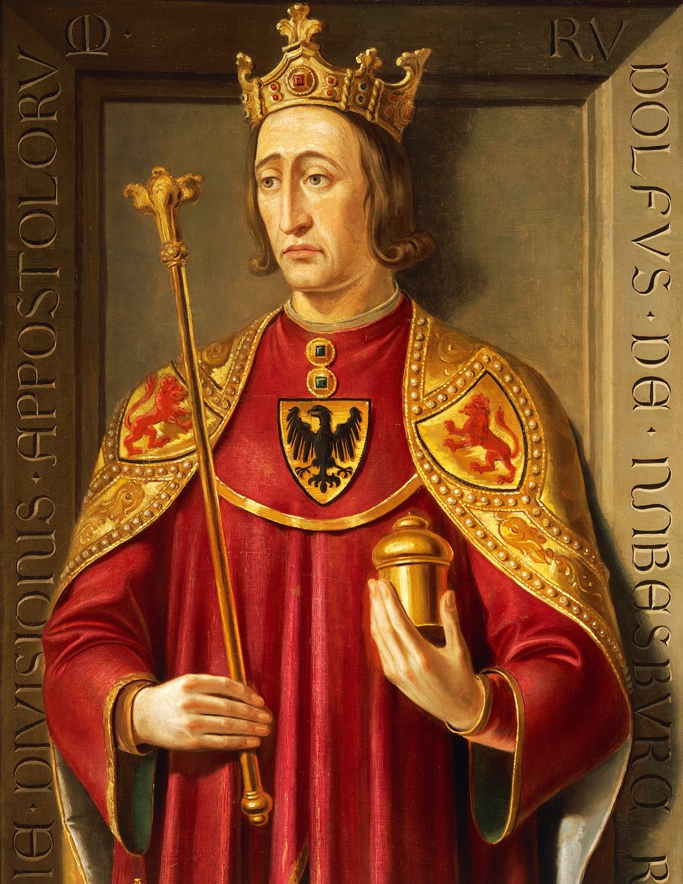 Rudolf von Habsburg (1218-91) portréja, Josef Kiss és Friedrich Mayrhofer festménye, részlet alkotó: Josef and Mayrhofer Friedrich Kiss