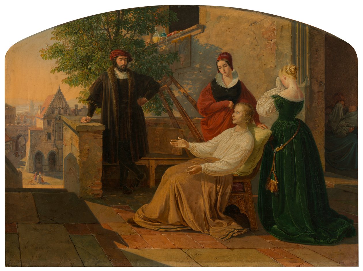 Lucas van Leyden utolsó pillanatai, 1843 alkotó: Josef Mánes