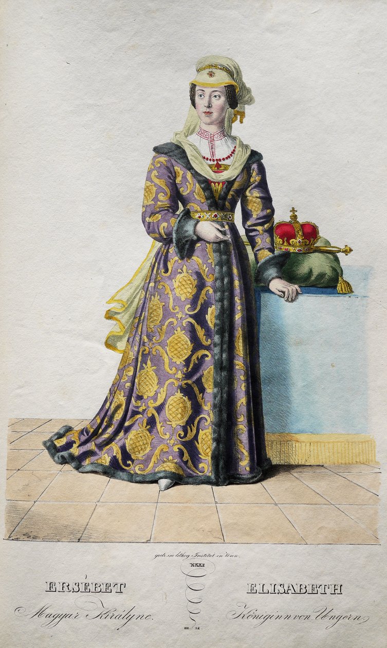 Luxemburgi Erzsébet 1409-1442, Cseh királynője, 1828 alkotó: Josef Nikolaus Kriehuber