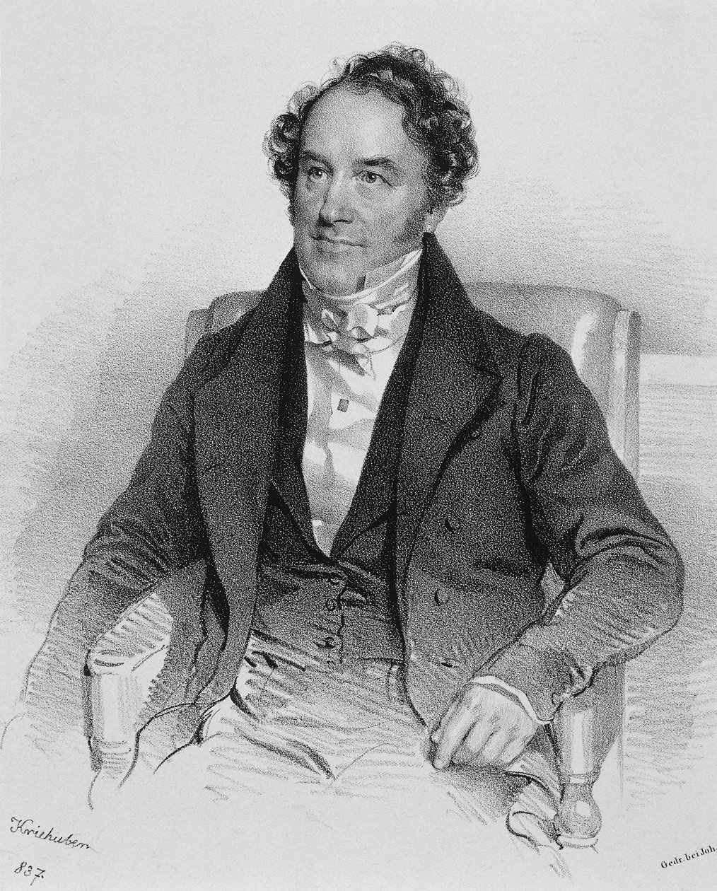 Conradin Kreutzer vagy Kreuzer portréja (Messkirch alkotó: Josef Nikolaus Kriehuber