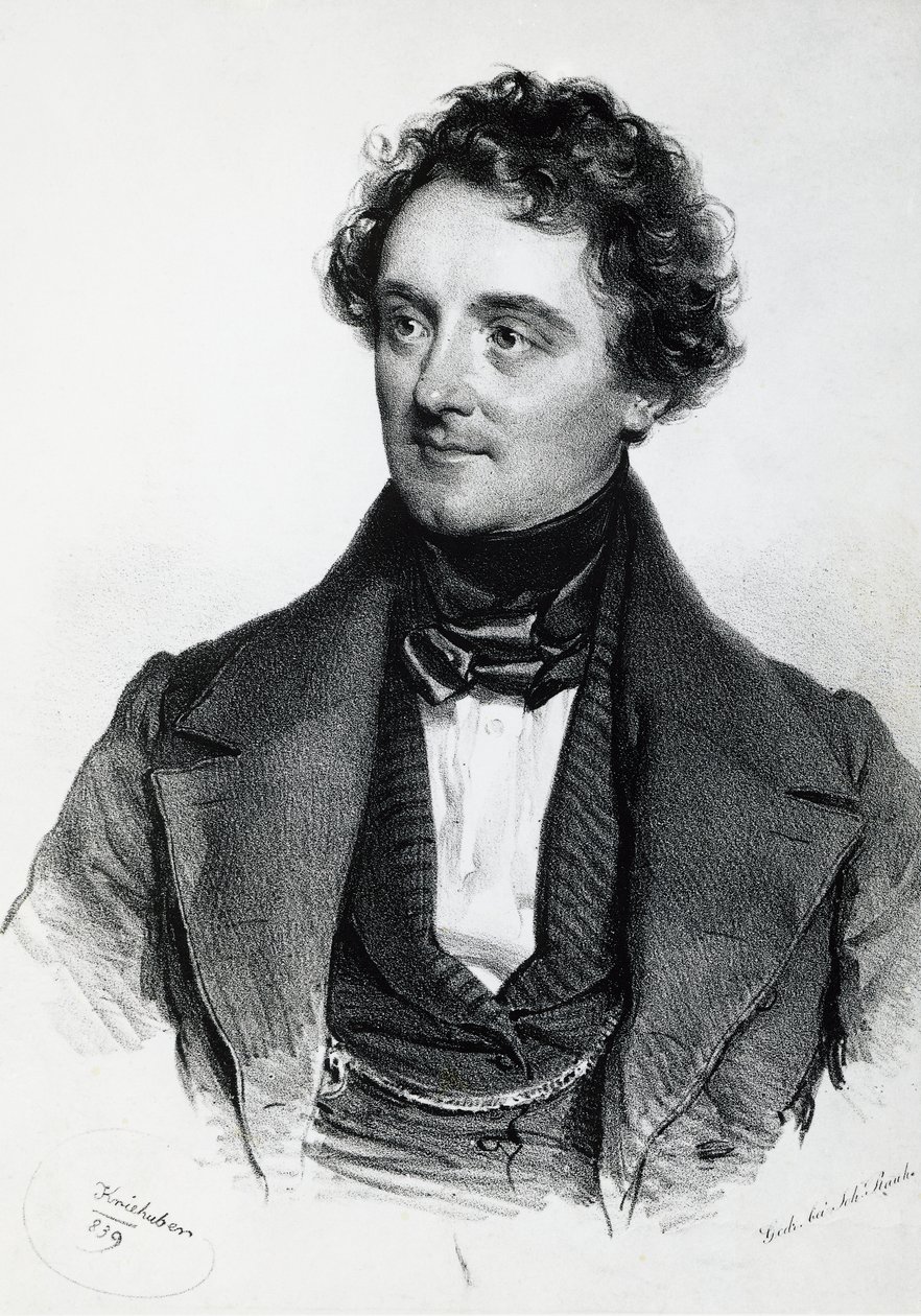 Johann Nepomuk, Eduard Ambrosius Nestroy portréja (Bécs alkotó: Josef Nikolaus Kriehuber