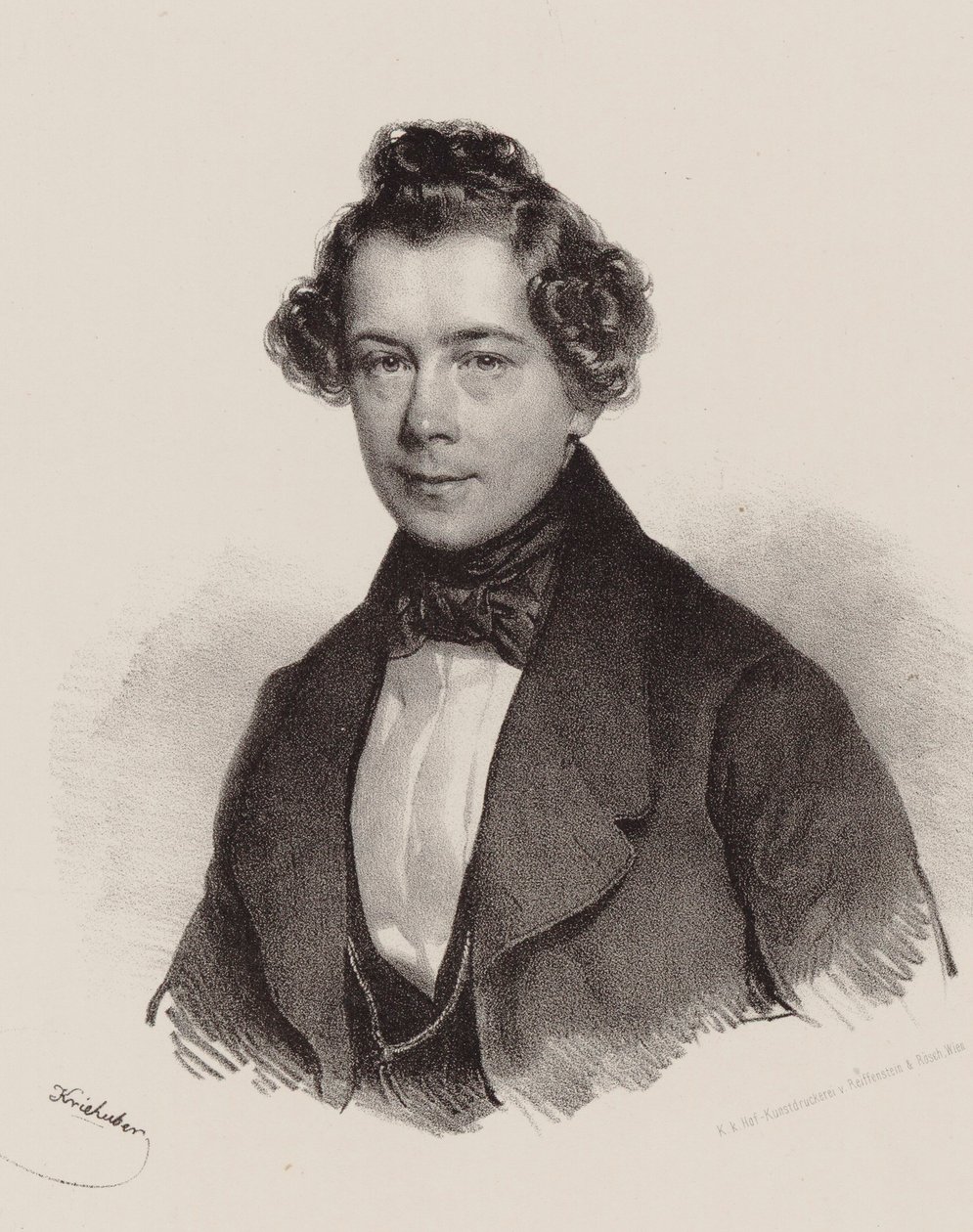 Joseph Lanner zeneszerző portréja 1801-1843, 1830. alkotó: Josef Nikolaus Kriehuber