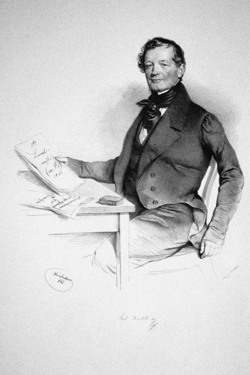 Anton Diabelli 1781-1858, 1841 zeneszerző portréja alkotó: Josef Nikolaus Kriehuber