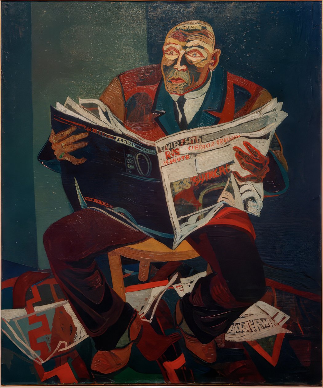 Újságot olvasó férfi alkotó: Josef Scharl