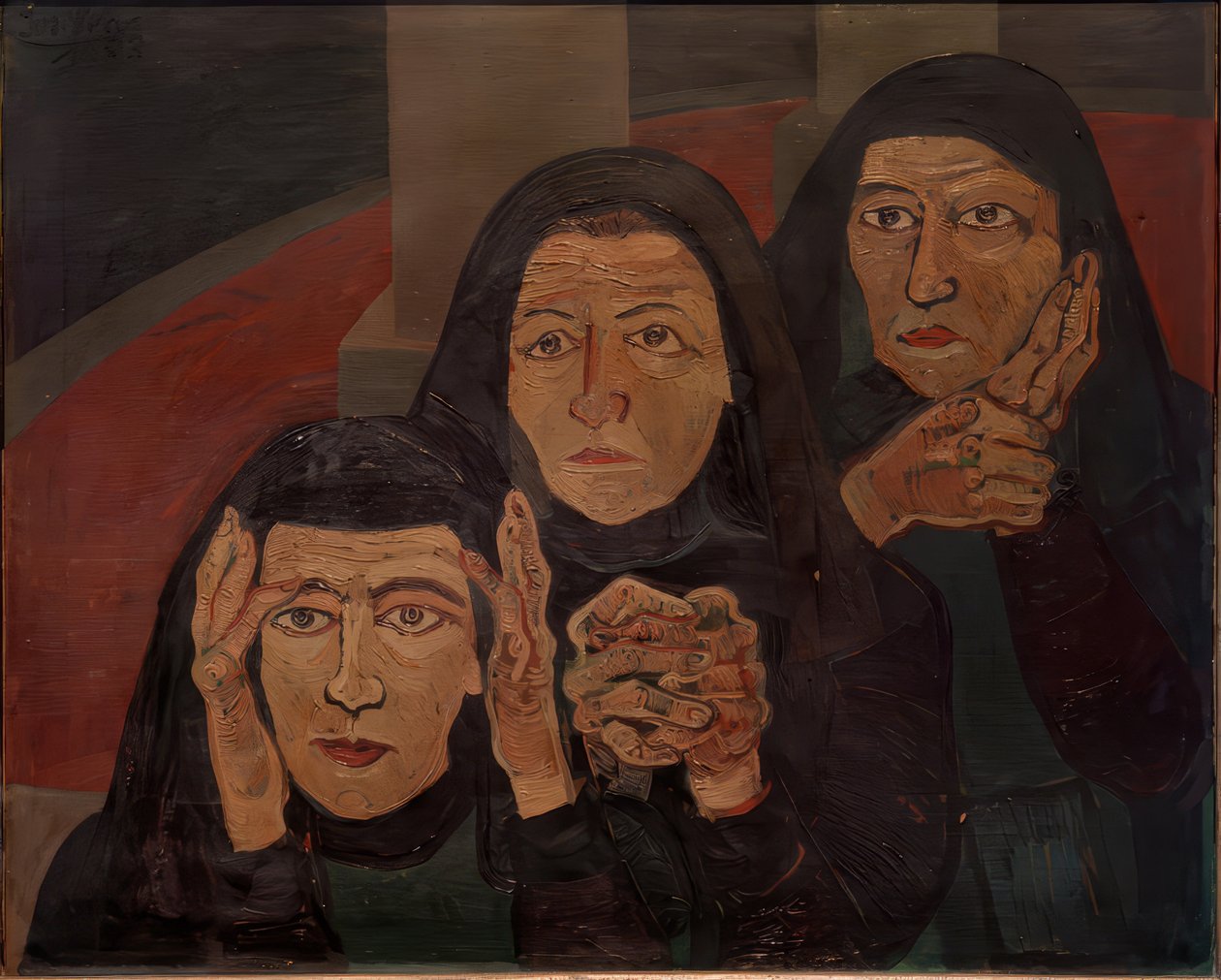 Három gyászoló nő (Lamenting women) alkotó: Josef Scharl