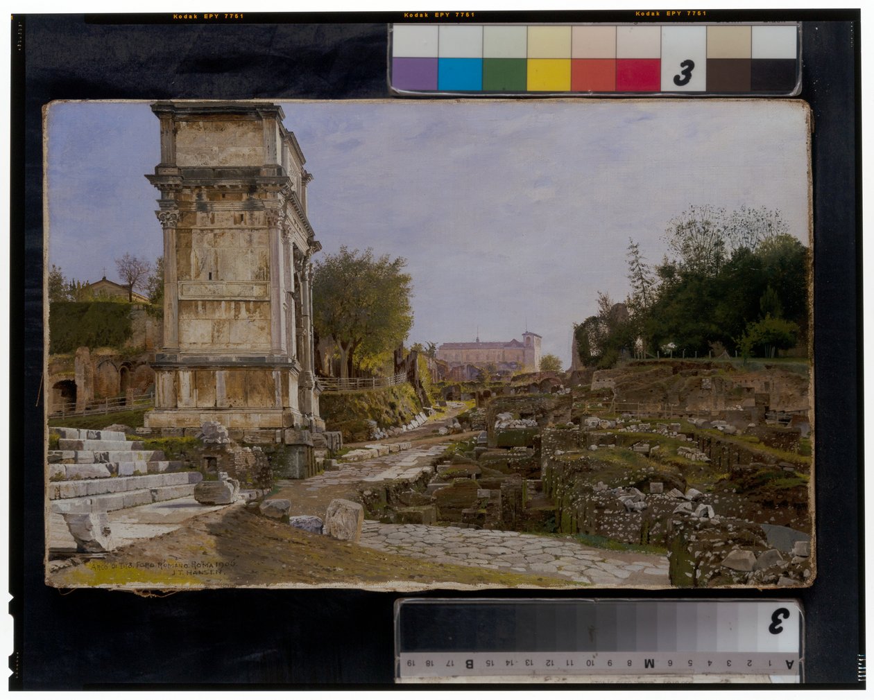 A Forum Romanum Titus diadalívével és a Colosseummal alkotó: Josef Theodor Hansen