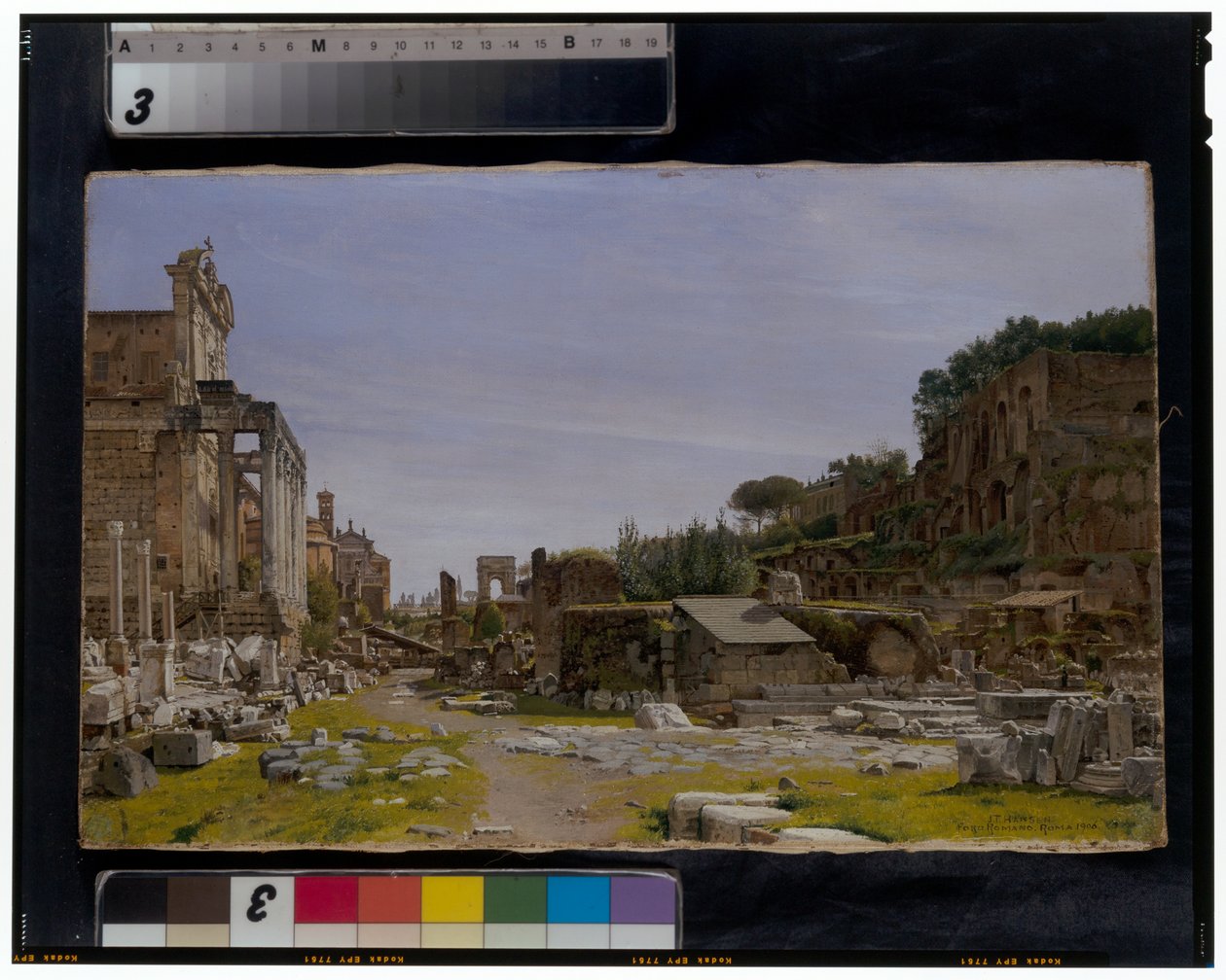 Két nézet a Forum Romanumról alkotó: Josef Theodor Hansen