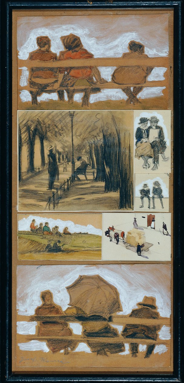Tanulmányok a Parkból (7 vázlat) alkotó: Josef Wawra