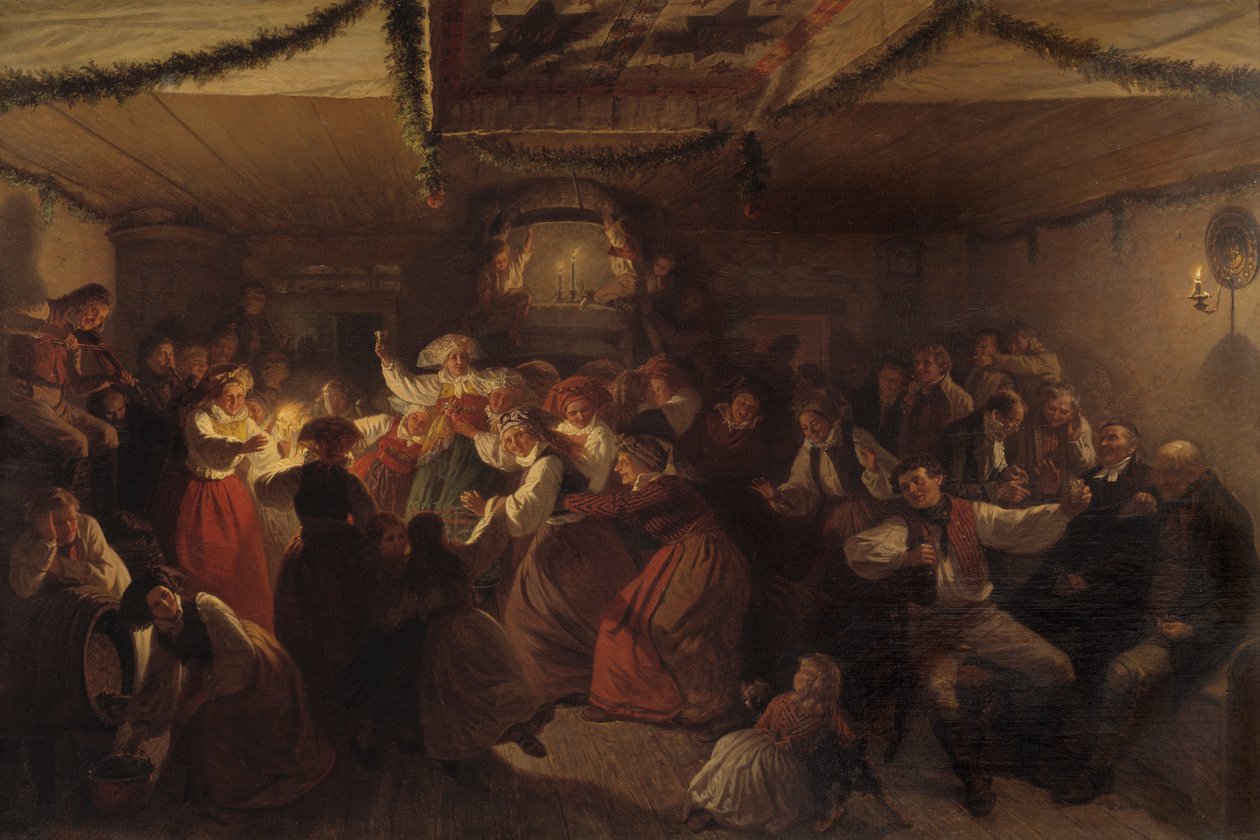 Egy esküvő Vingåkerből, 1857 alkotó: Josef Wilhelm Wallander