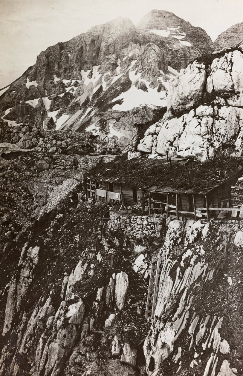 Album "Az én világháborúm - emlékek a délnyugati frontról Karintiában, Olaszországban, Trentino-Alto Adige" 1915.03.31.-1918.12.11. - Josef Zohles Bécs ": katonai tábor hegye (f/w alkotó: Josef Zohles