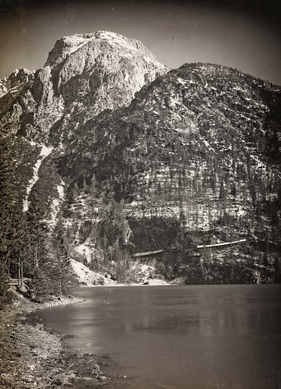Album "Az én világháborúm - emlékek a délnyugati frontról Karintiában, Olaszországban, Trentino-Alto Adige" 1915.03.31.-1918.12.11. - Josef Zohle Bécsje": Predil-tó (vagy Raibl) (b/w) alkotó: Josef Zohles