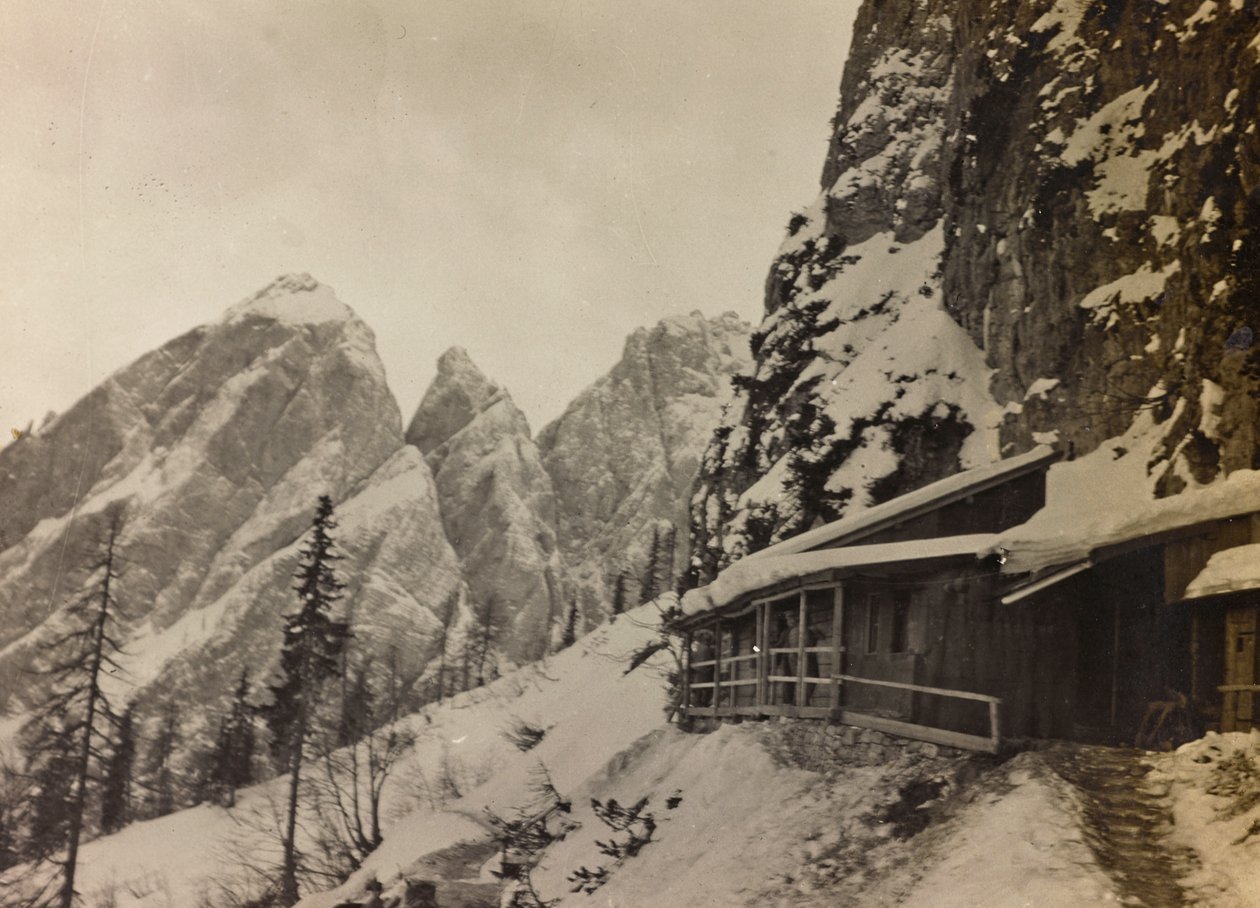 Album "Az én világháborúm – emlékek a délnyugati frontról Karintiában, Olaszországban, Trentino-Alto Adige" 1915.03.31.-1918.12.11. - Josef Zohles Bécs ": katonai laktanya az Al-ban alkotó: Josef Zohles