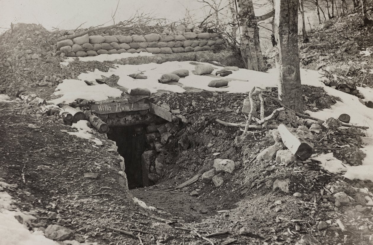 Album "Az én világháborúm - emlékek a délnyugati frontról Karintiában, Olaszországban, Trentino-Alto Adige" 1915.03.31.-1918.12.11 - Josef Zohles Bécs ": katonai bunker (f/w fotó) alkotó: Josef Zohles