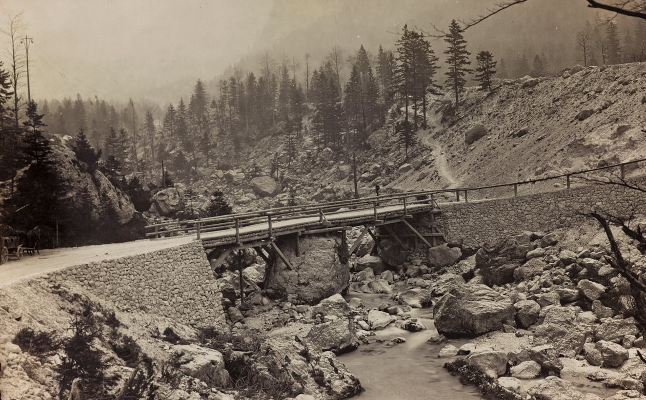 Album "Az én világháborúm – emlékek a délnyugati frontról Karintiában, Olaszországban, Trentino-Alto Adige" 1915.03.31.-1918.12.11. - Josef Zohle Bécsje": katonai híd a riasztókon alkotó: Josef Zohles