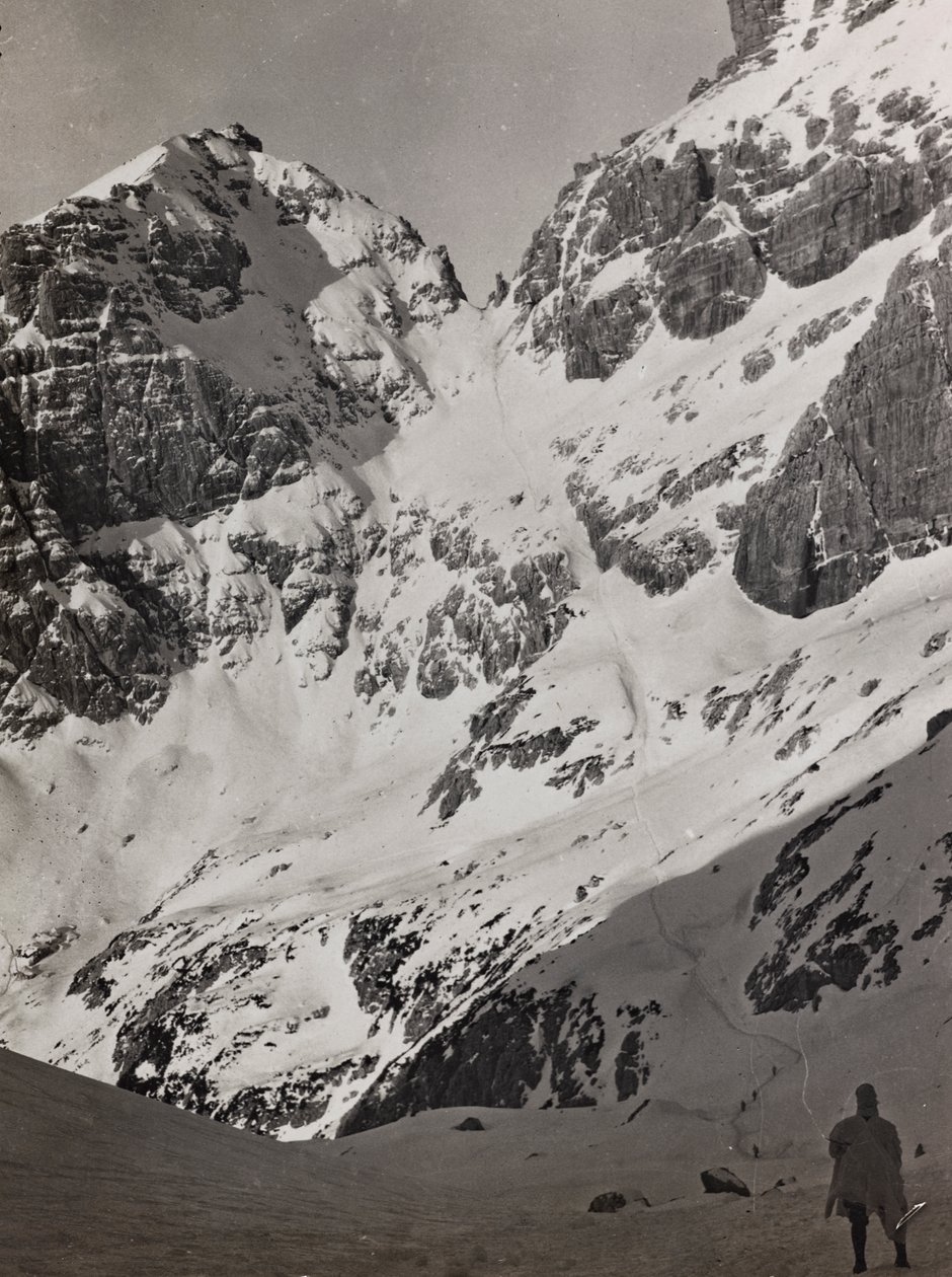 Album "Az én világháborúm - emlékek a délnyugati frontról Karintiában, Olaszországban, Trentino-Alto Adige" 1915.03.31-1918.12.11 - Josef Zohles Bécs ": katona az Alpokban (b/w ph alkotó: Josef Zohles