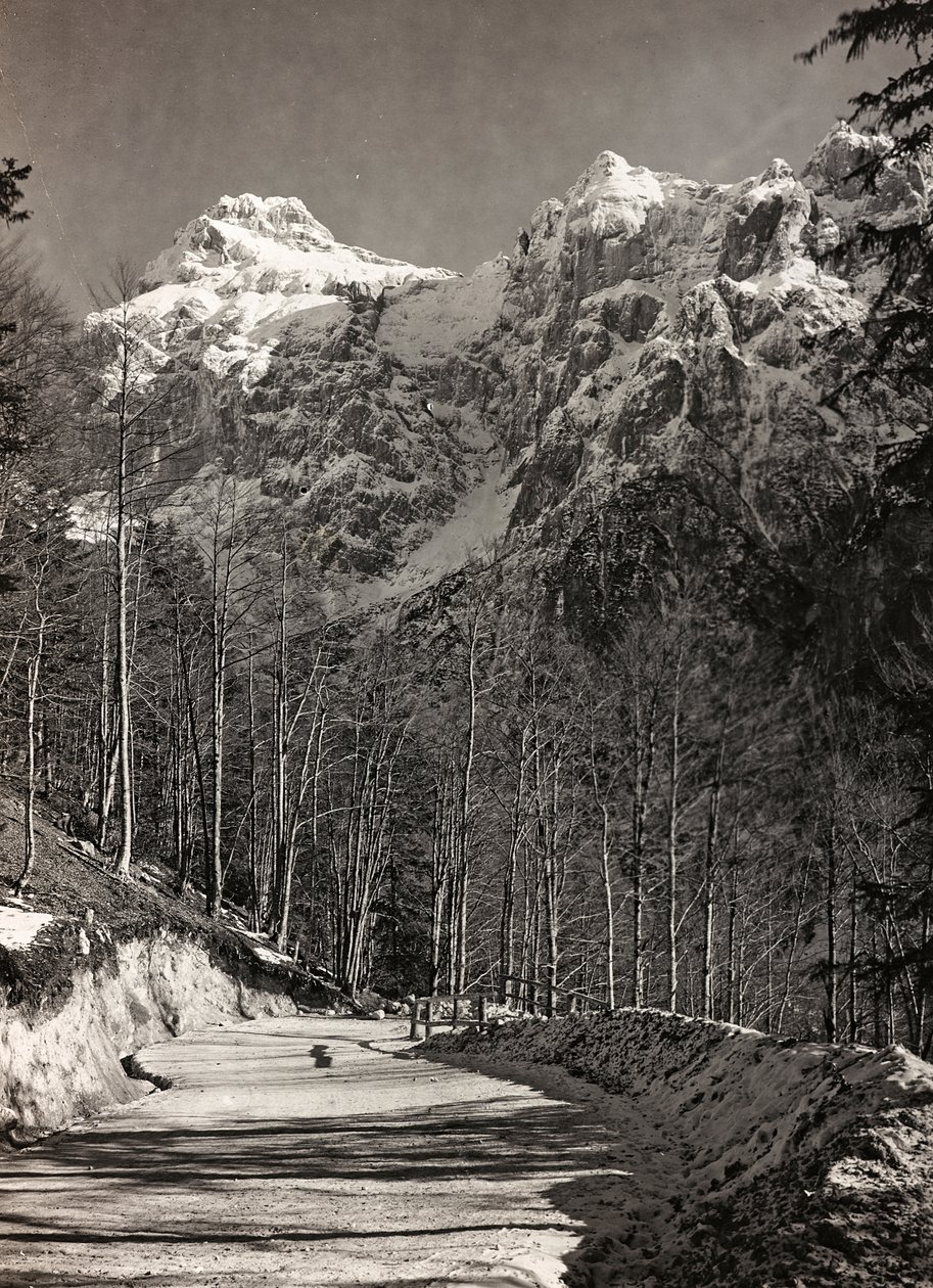 Album "Meine weltkriegs - Erinnerungen South-West Front (Karintia, Olaszország, Dél-Tirol) (Az én világháborúm - emlékek a délnyugati frontról Karintiában, Olaszországban, Trentino-Alto Adige) 1915.03.31.-12.11. 1918 - Josef Zohles Wien ": hegyi út (f/w fo alkotó: Josef Zohles