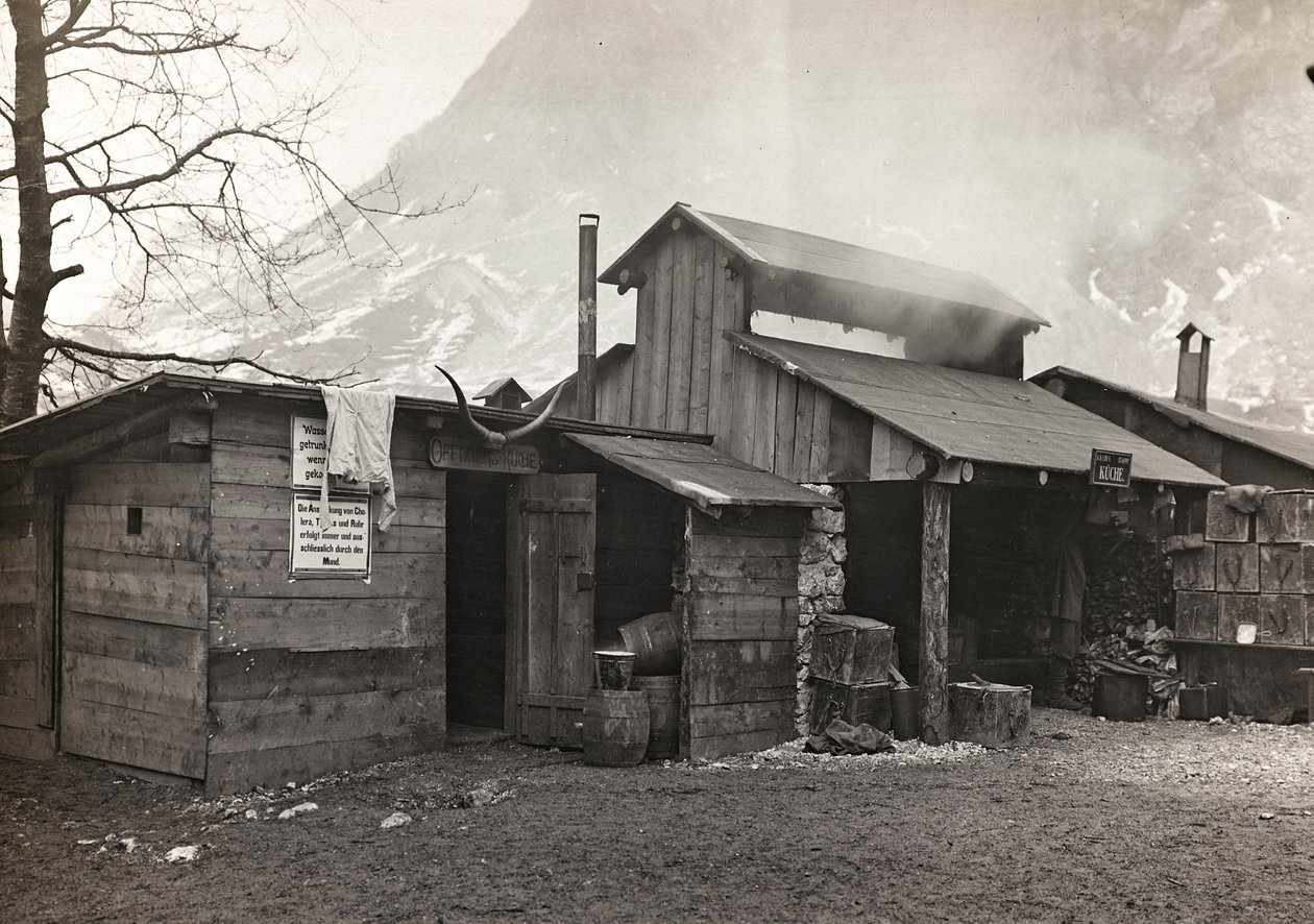 Album "Az én világháborúm – emlékek a délnyugati frontról Karintiában, Olaszországban, Trentino-Alto Adige" 1915.03.31.-1918.12.11. - Josef Zohles Bécs ": katonai laktanya a Soban alkotó: Josef Zohles