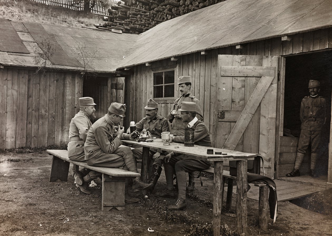 Album "Az én világháborúm - emlékek a délnyugati frontról Karintiában, Olaszországban, Trentino-Alto Adige" 1915.03.31.-1918.12.11. - Josef Zohles Wien ": katonák szünetben (b/ alkotó: Josef Zohles