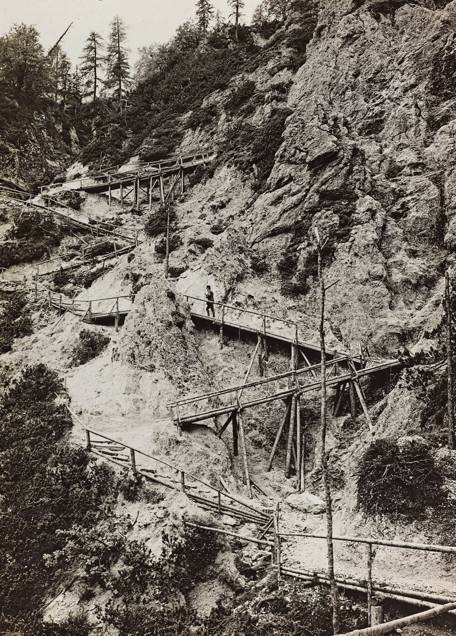 Album "Meine weltkriegs - Erinnerungen South-West Front (Karintia, Olaszország, Dél-Tirol) (Az én világháborúm - emlékek a délnyugati frontról Karintiában, Olaszországban, Trentino-Alto Adige) 1915.03.31.-12.11. 1918 – Josef Zohles Wien: fa sétányok a hegy alkotó: Josef Zohles