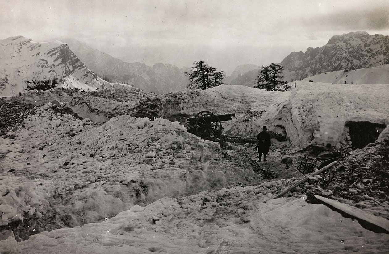 Album "Meine weltkriegs - Erinnerungen South-West Front (Karintia, Olaszország, Dél-Tirol) (Az én világháborúm - emlékek a délnyugati frontról Karintiában, Olaszországban, Trentino-Alto Adige) 1915.03.31.-12.11. 1918 - Josef Zohles Wien ": árkok a hóban alkotó: Josef Zohles