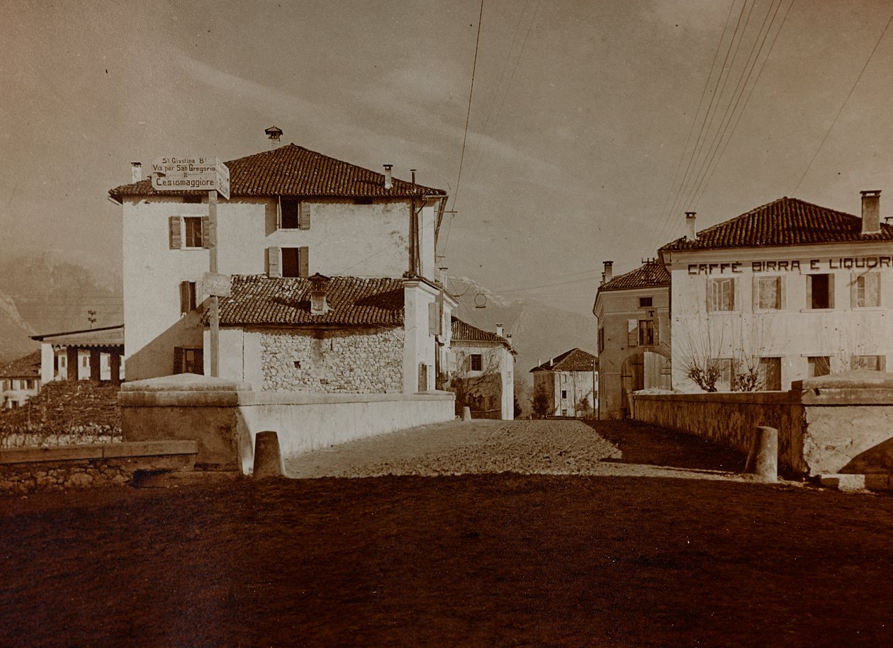 Album "Az én világháborúm - emlékek a délnyugati frontról Karintiában, Olaszországban, Trentino-Alto Adige" 1915.03.31.-1918.12.11. - Josef Zohles Bécs": Chiusaforte látképe (f/w ph alkotó: Josef Zohles