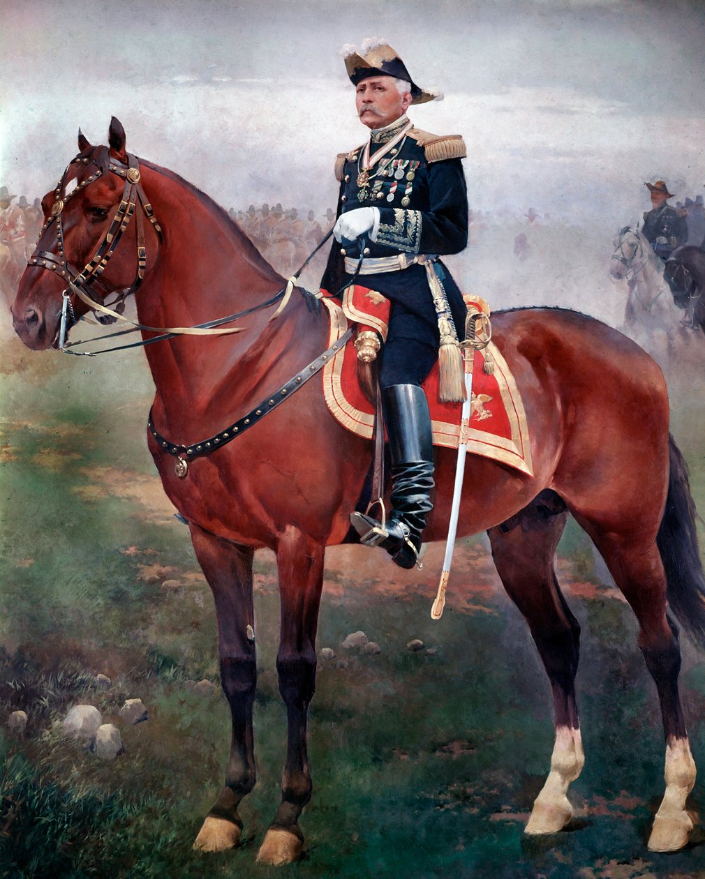 Porfirio Diaz (1828-1915) lovas portréja, Jose Cusachs forradalmár és mexikói elnök festménye (1851-1908) Mexikóváros, Nemzeti Történeti Múzeum, Chapultepec kastély alkotó: Josep Cusachs y Cusachs