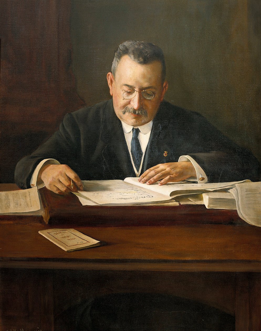 Enric Prat de la Riba (1870-1917) katalán nacionalista politikus, XX. századi portré (festmény) alkotó: Josep Maria Marquès i Puig