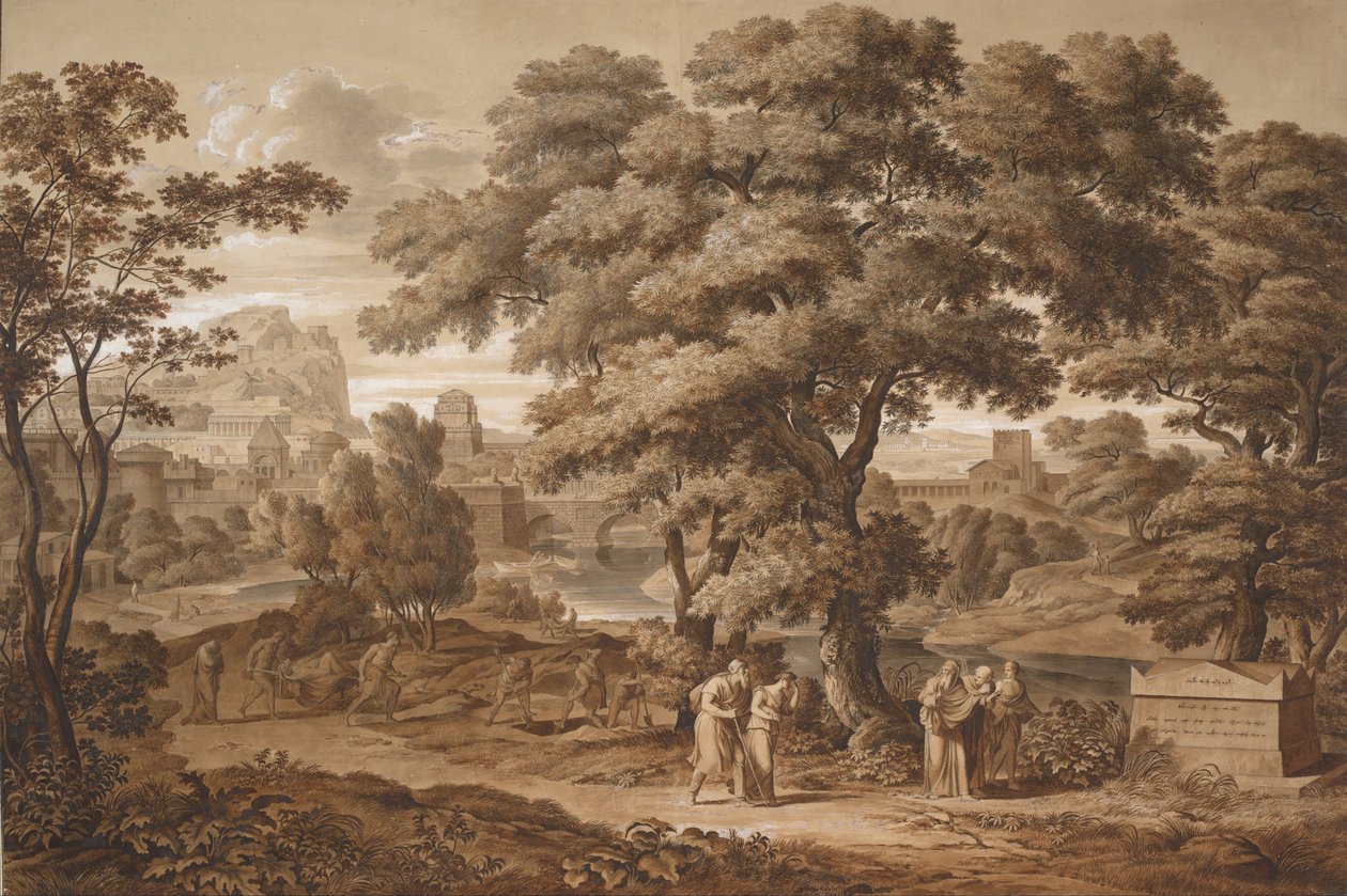 Oidipusz és Antigoné elhagyják Thébát, 1797 alkotó: Joseph Anton Koch