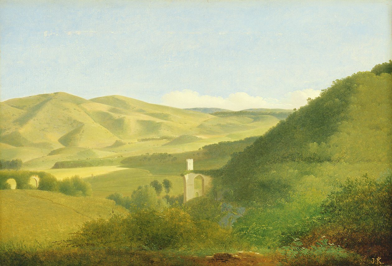 Völgy a vidéken, 1811 körül (wc papíron, kartonon) alkotó: Joseph August Knip