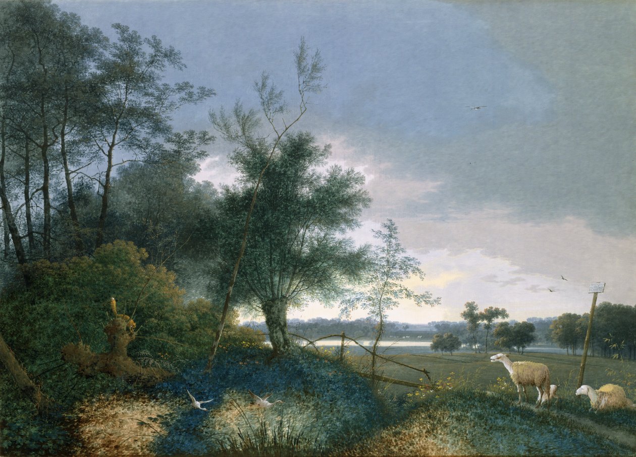 Táj libát kergető rókával alkotó: Joseph August Knip