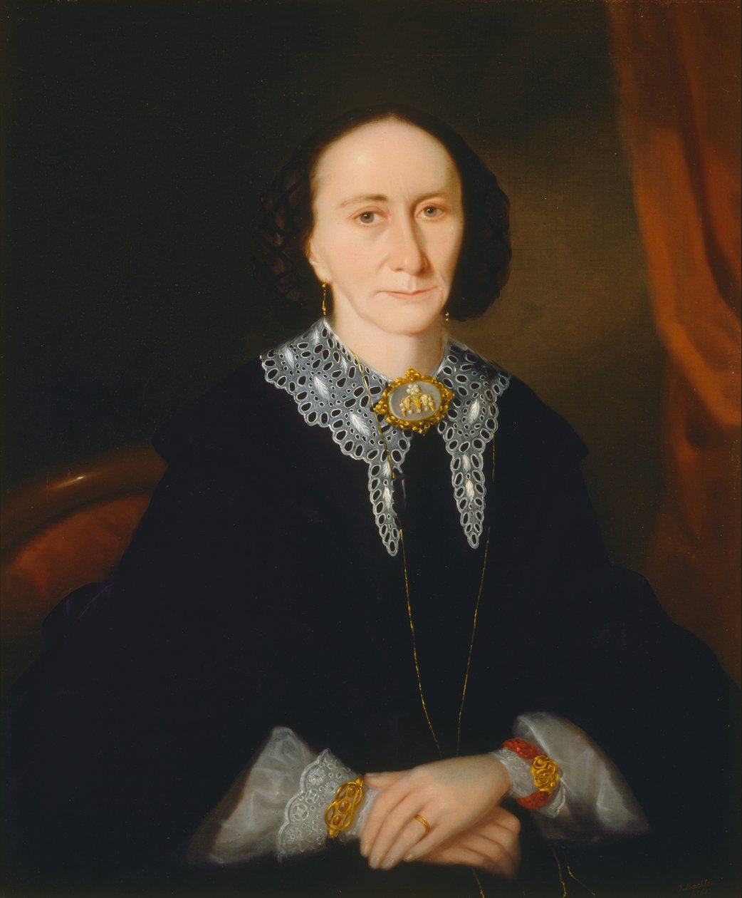 Egy nő portréja (Elizabeth Collins) alkotó: Joseph Backler