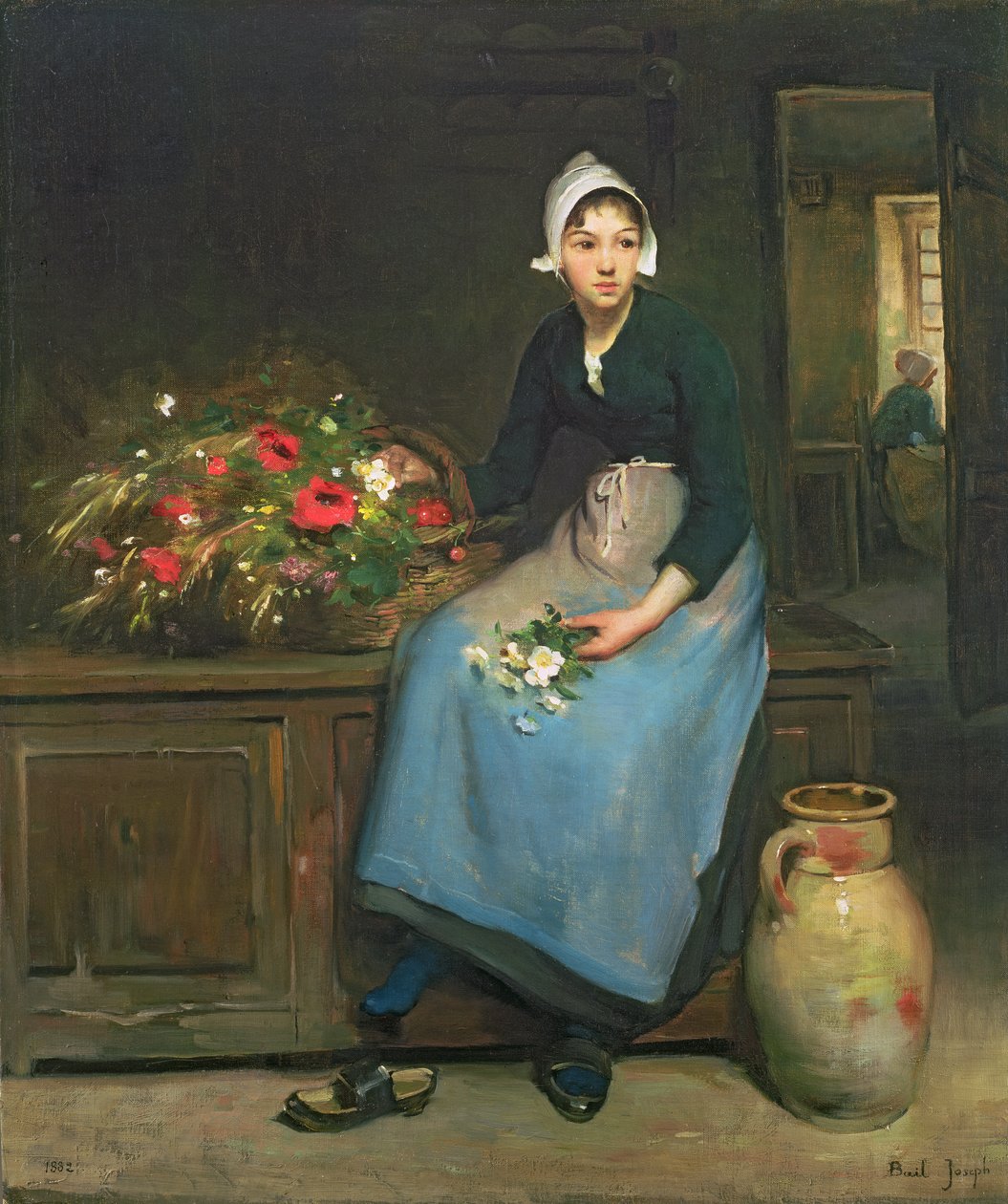 A fiatal virágárus, 1882 alkotó: Joseph Bail
