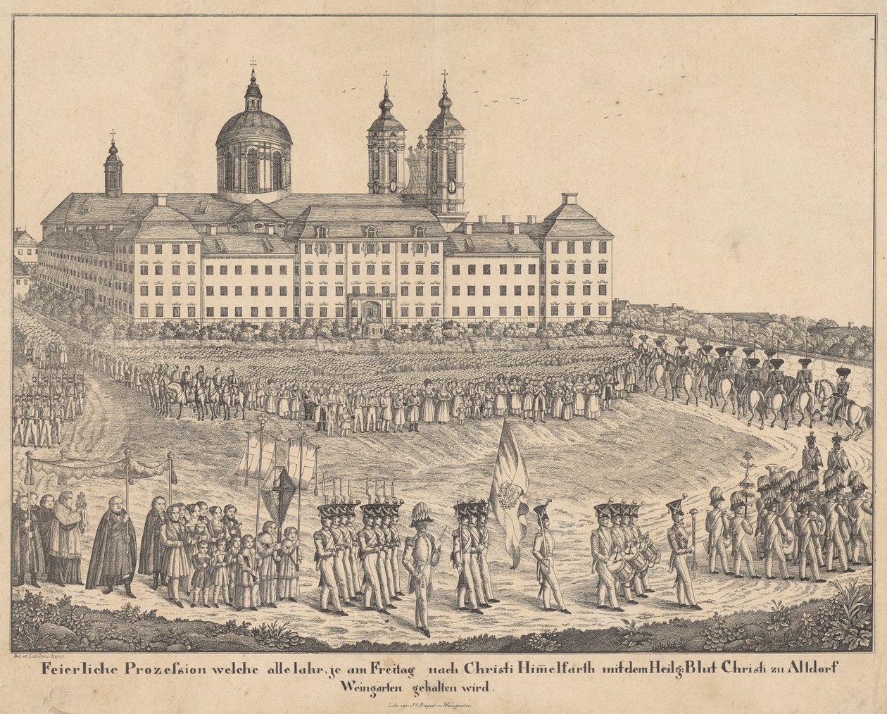 Szent Vér körmenet Altdorf-Weingartenben alkotó: Joseph Bayer